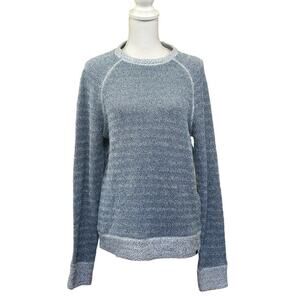 Faherty Whitewater Textured Crewneck, blue, extra small, coastal, nautical